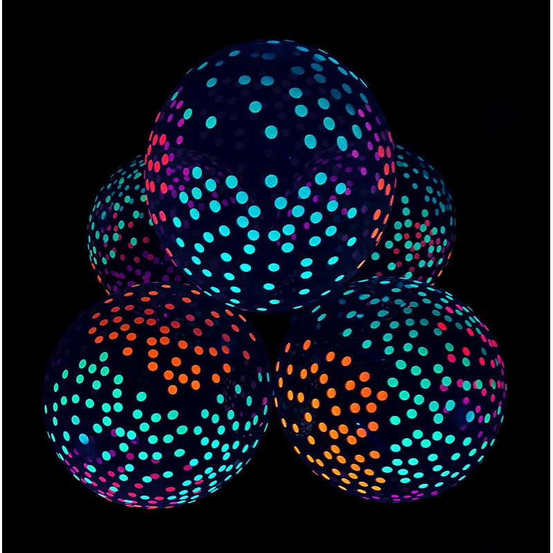 Grossiste 10 Ballons latex 30 cm FLUO NEON UV Coloris néon réagissant  lumière noire, Réservé aux professionnels