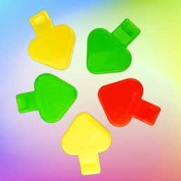 Set de 5 sifflets plastiques 