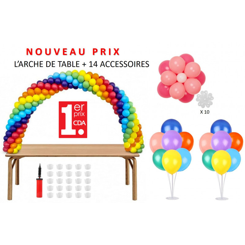 Grossiste Centre de table en guirlande de ballons Blanc-Rose + confettis  foil, Réservé aux professionnels