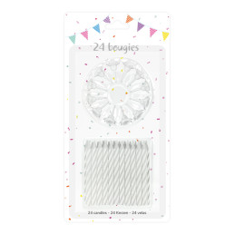 24 bougies BLANCHES 6cm...