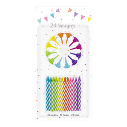 24 bougies MULTI 6 cm avec...