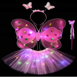 Set 4 pièces PAPILLON rose...