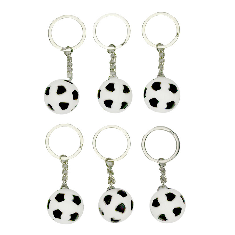 Porte-clés Football - Lot De 6 En Métal Argenté - Formes Ballon, Chaussures, But... - Pour Fans De Football, Cadeaux - 3