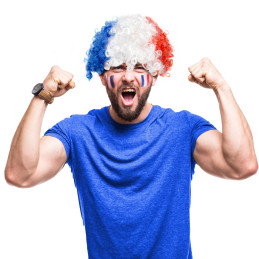 Perruque bouclée TRICOLORE...