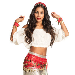 Set Gypsy rouge bandeau,...