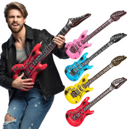 Lot De 12 Guitares Gonflables Avec Clochette - Jouets Rockstar Pour Fêtes D'Enfants Et Adultes