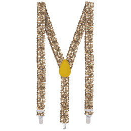 Bretelles paillettes or 