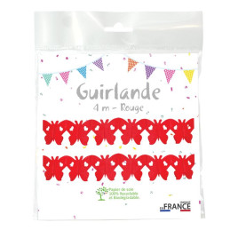 Guirlande 4 m Papillon rouge 