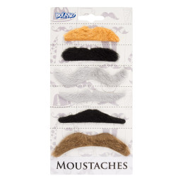 Set 6 Moustaches Natural...