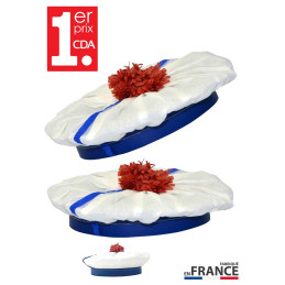 Béret Marin BLANC crépon et...