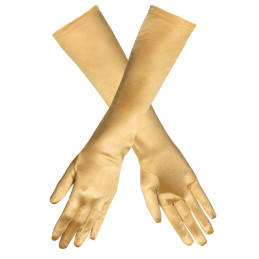 Gants en satin 40 cm  - Or 