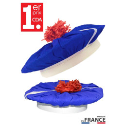 Béret Marin bleu crépon et...