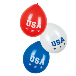 6 Ballons latex  USA  25 cm 