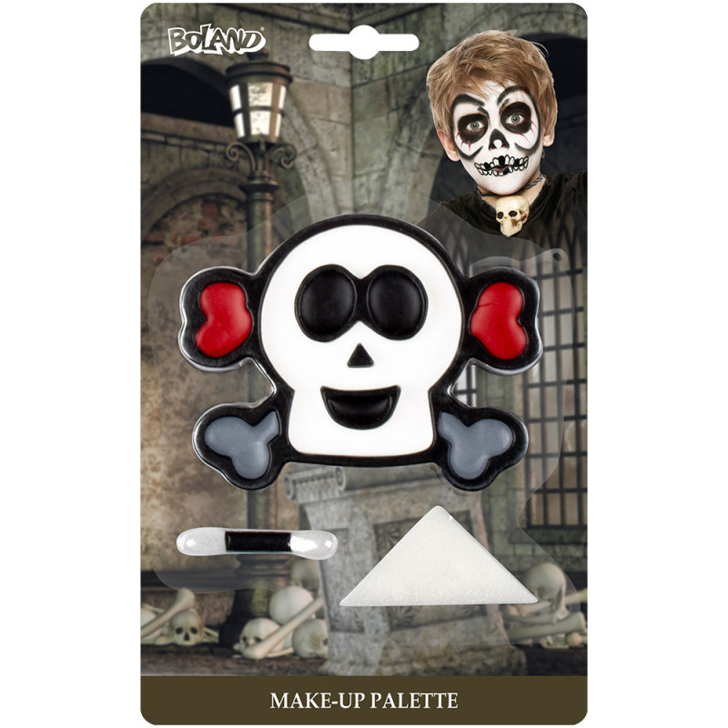 Kit Maquillage Palette Halloween - 7 Couleurs Grasses + Applicateur + éponge - Marque Boland - Neuf