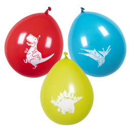 6 Ballons latex Dino party...