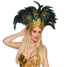 Coiffe plumes Reine du Paon 
