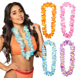 Collier hawaïen polyester à...
