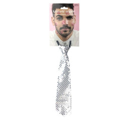 Cravate sequin ARGENT 